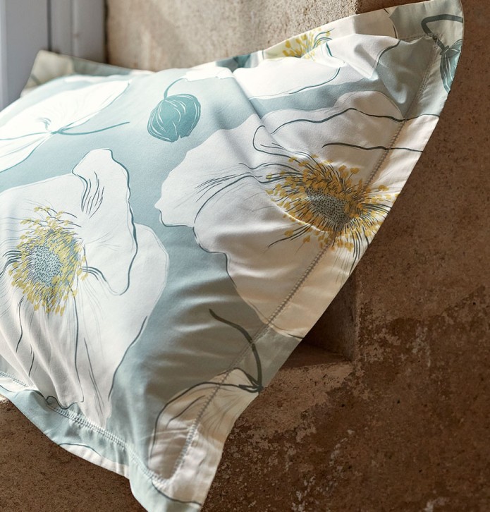 Taie d'oreiller percale Adèle Sylvie Thiriez - Blancollection