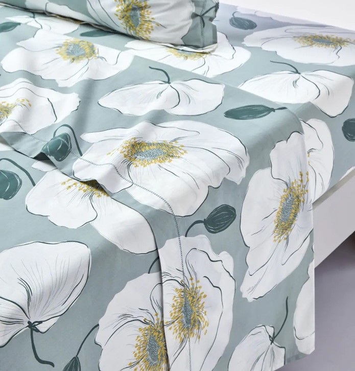 Parure de lit percale Adèle Sylvie Thiriez - Blancollection