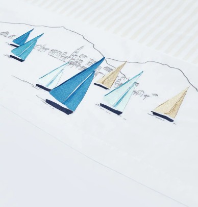 Drap percale Escale Sylvie Thiriez