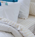 Taie de traversin percale Escale Sylvie Thiriez  - Blancollection