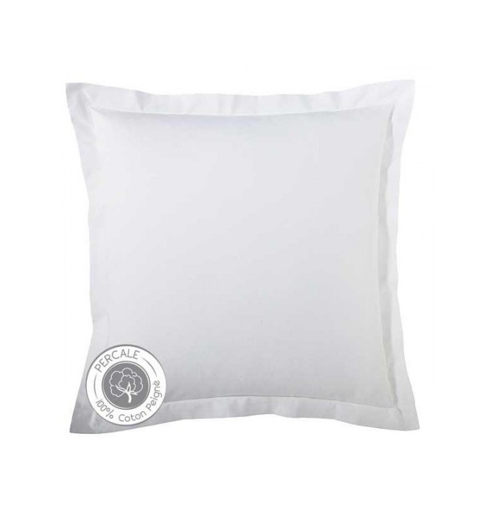 Taie d'oreiller percale blanche Tradilinge