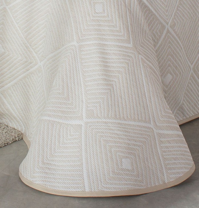 Couvre lit jacquard réversible Hopkins lin Reig Marti - Blancollection