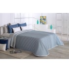 Couvre lit jacquard réversible Loke bleu Reig Marti - Blancollection