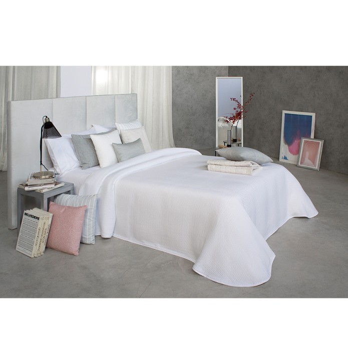 Couvre lit jacquard Kummel blanc Reig Marti - Blancollection