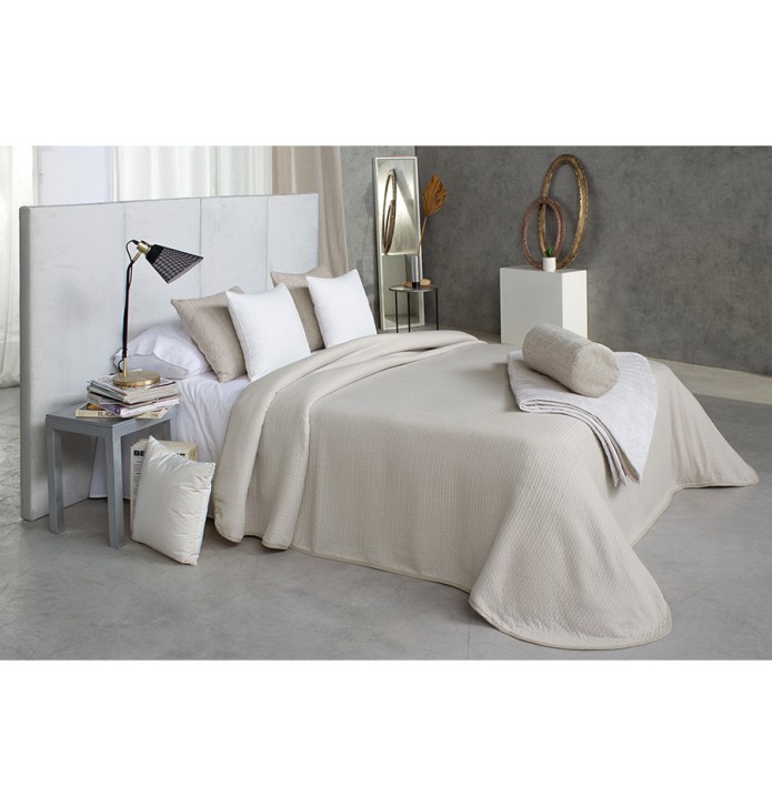 Couvre lit jacquard Kummel lin Reig Marti - Blancollection
