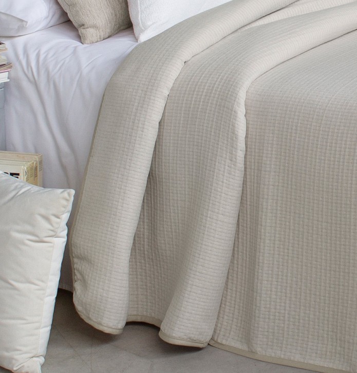 Couvre lit jacquard Kummel lin Reig Marti - Blancollection