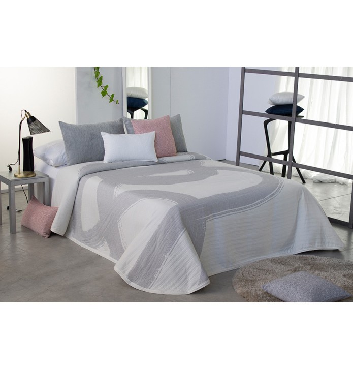 Couvre lit jacquard Giotto gris Reig Marti - Blancollection