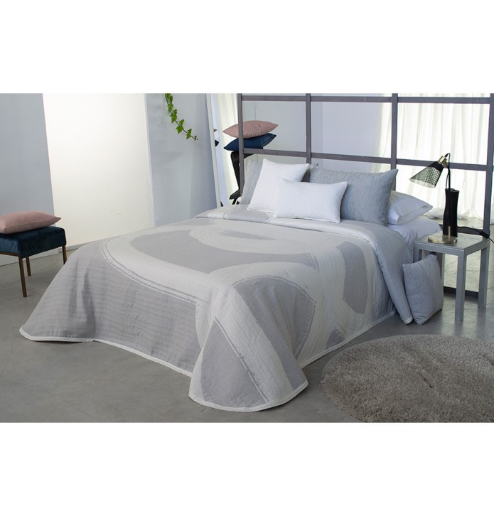Couvre lit jacquard Giotto gris Reig Marti - Blancollection