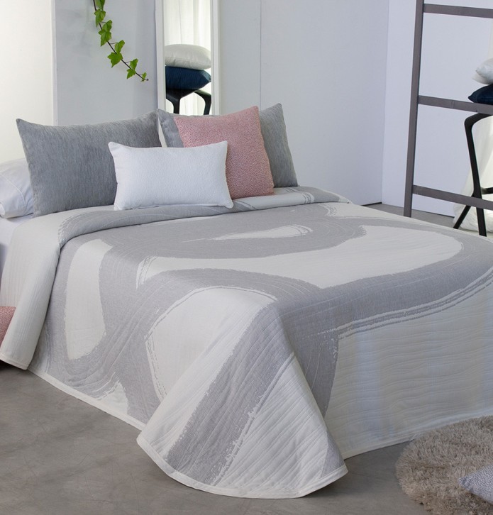 Couvre lit jacquard Giotto gris Reig Marti - Blancollection