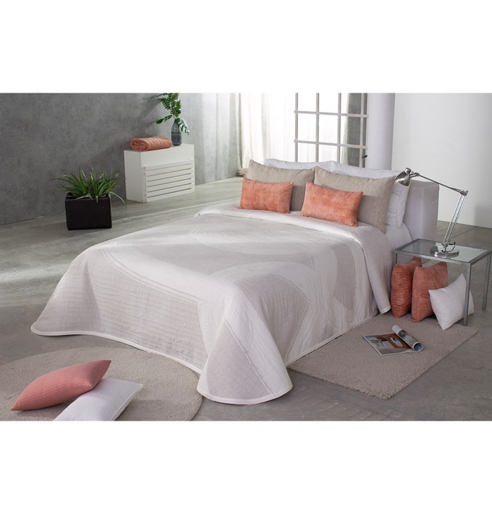 Couvre lit jacquard Giotto lin Reig Marti - Blancollection