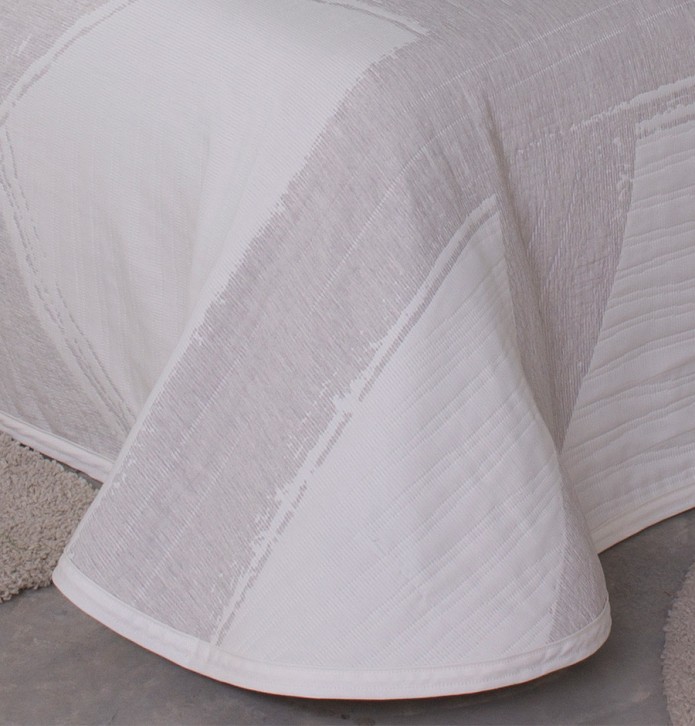 Couvre lit jacquard Giotto lin Reig Marti - Blancollection