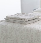 Chemin de lit velours Darcy gris crème Reig Marti - Blancollection
