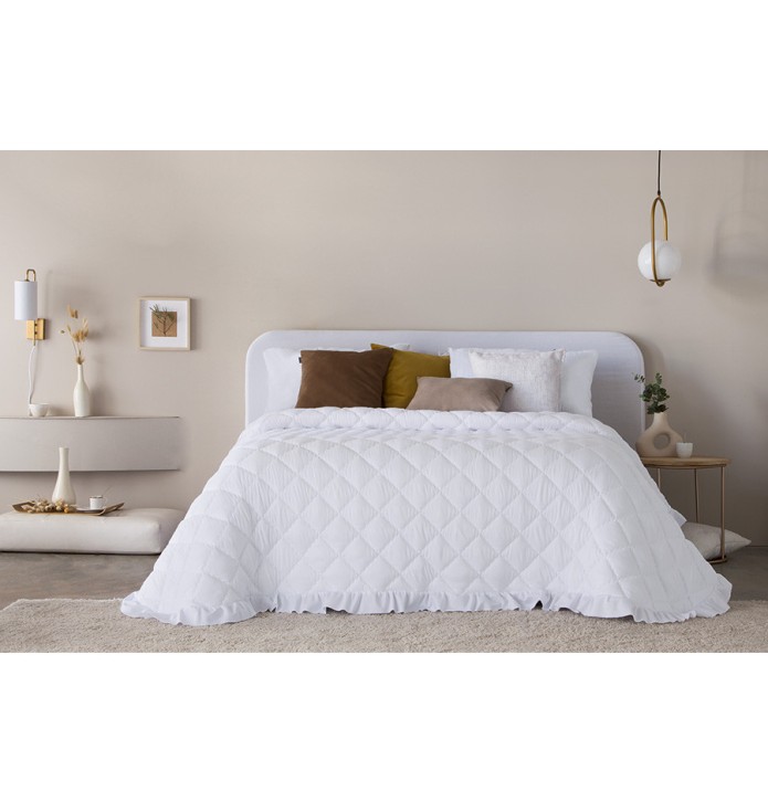 Couvre lit matelassé Venus blanc Antilo - Blancollection