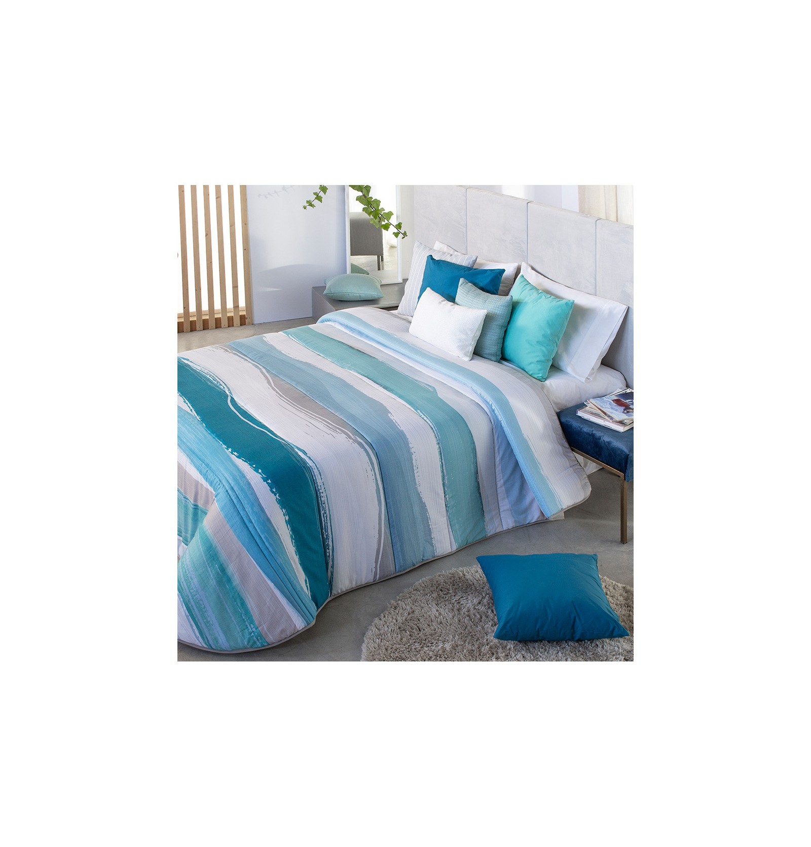 Couvre-Lit Matelassé Nœud De Mer Corail Tex Family 1 Place Et Demie - Fabriqué En Italie