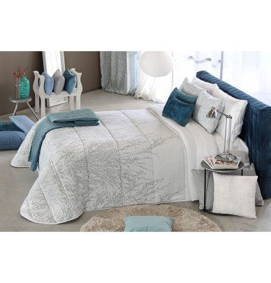 Couvre lit matelassé et ses housses coussins Gallagher bleu Reig Marti