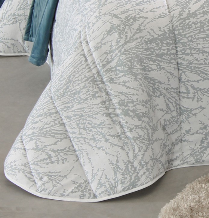 Couvre lit matelassé jacquard Gallagher bleu gris Reig Marti - Blancollection