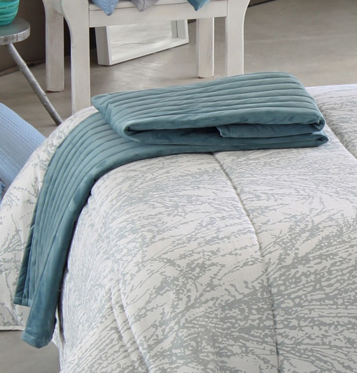 Couvre lit matelassé jacquard Gallagher bleu gris Reig Marti - Blancollection