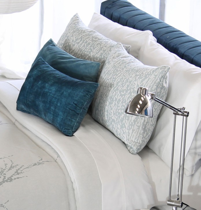 Couvre lit matelassé jacquard Gallagher bleu gris Reig Marti - Blancollection