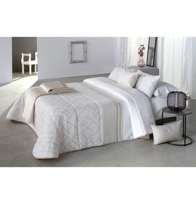 Couvre lit matelassé et ses housses coussins Prado lin Reig Marti