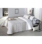 Couvre lit matelassé jacquard Prado lin Reig Marti - Blancollection