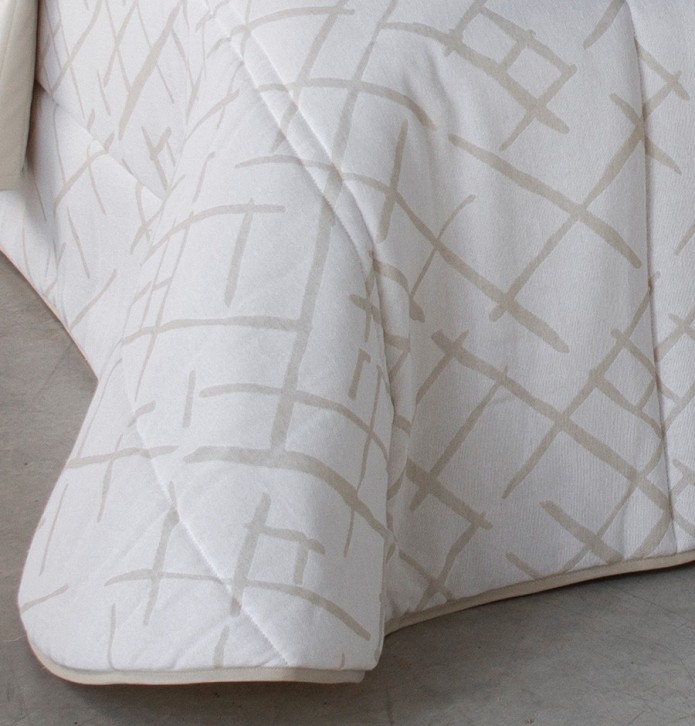 Couvre lit matelassé jacquard Prado lin Reig Marti - Blancollection