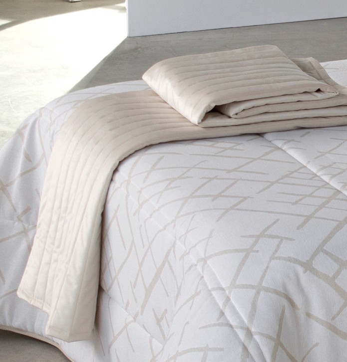 Couvre lit matelassé jacquard Prado lin Reig Marti - Blancollection