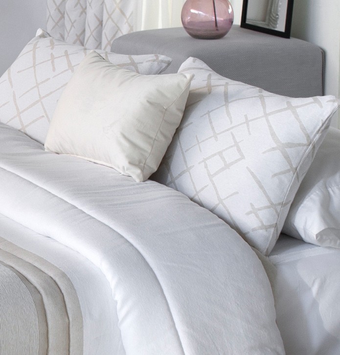 Couvre lit matelassé jacquard Prado lin Reig Marti - Blancollection