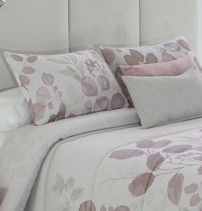 Couvre lit matelassé jacquard Viscri mauve Reig Marti - Blancollection
