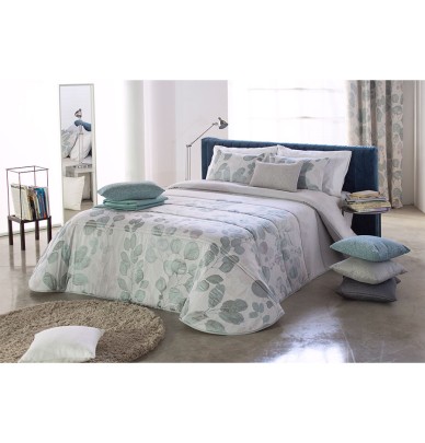 Couvre lit matelassé et ses housses coussins Viscri vert Reig Marti