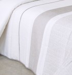 Couvre lit matelassé jacquard Zadar lin Reig Marti - Blancollection