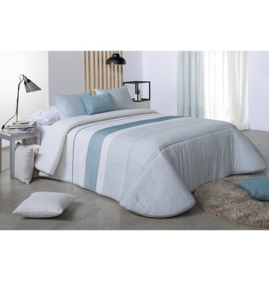 Couvre-lit matelassé et ses housses coussins Zadar bleu Reig Marti