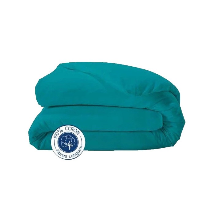 Housse de couette bleu paon Tradilinge