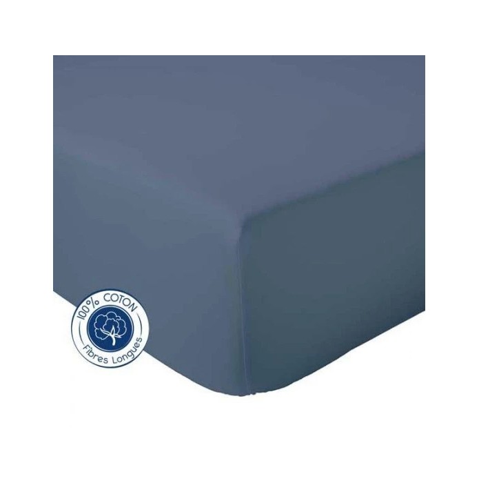 Drap housse bleu orage Tradilinge