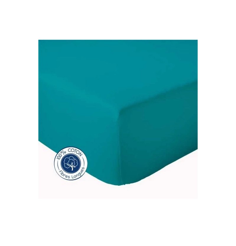 Drap-housse coton uni grands bonnets 30cm 10 coloris - tradilinge