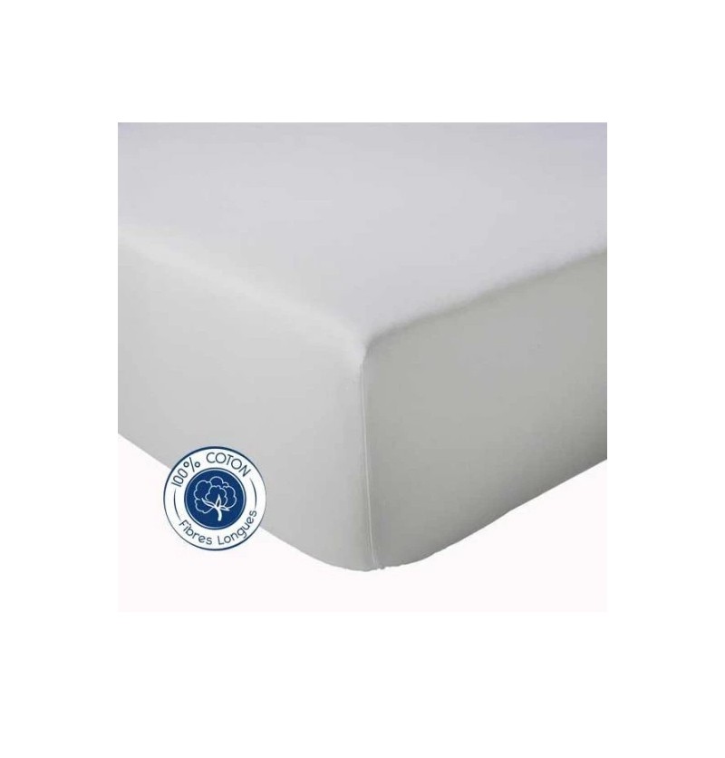 Drap housse gris galet Tradilinge