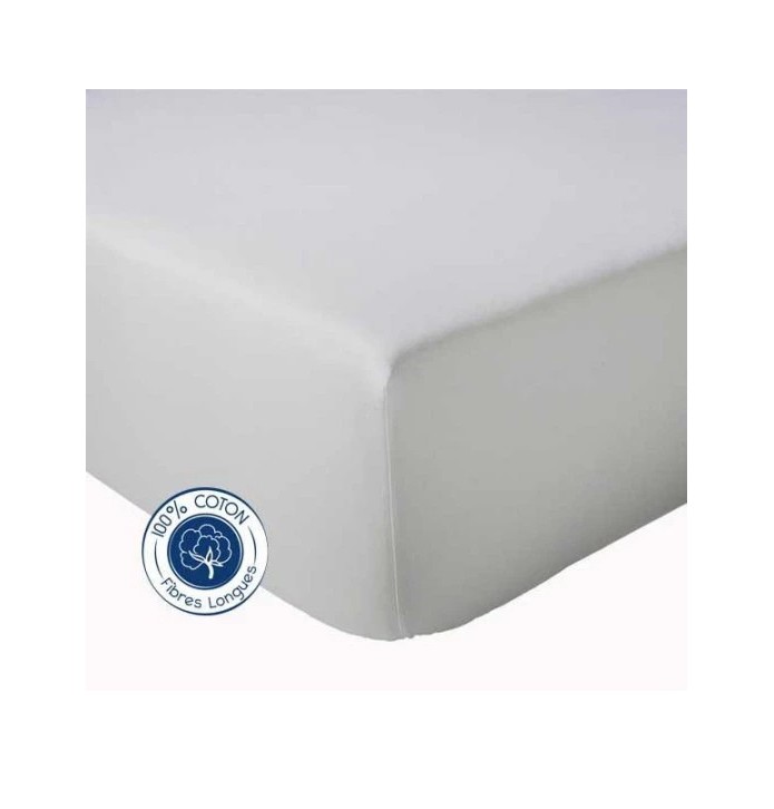 Drap housse gris galet Tradilinge Drap housse gris galet Tradilinge