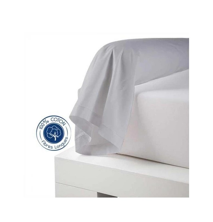 Taie de traversin gris galet Tradilinge