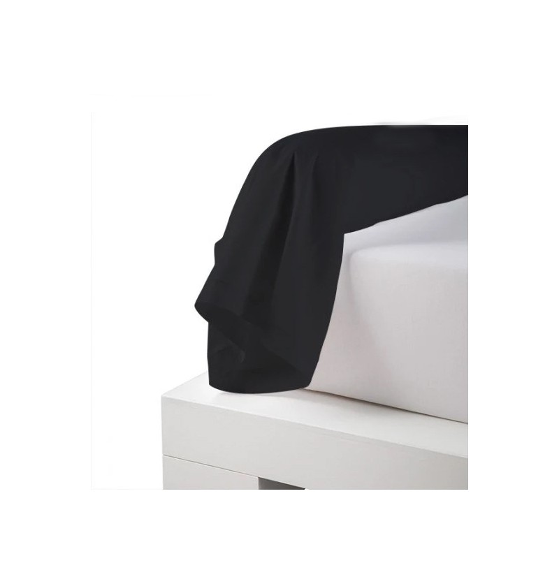 Taie de traversin coton uni 16 coloris 86x200cm noir - tradilinge