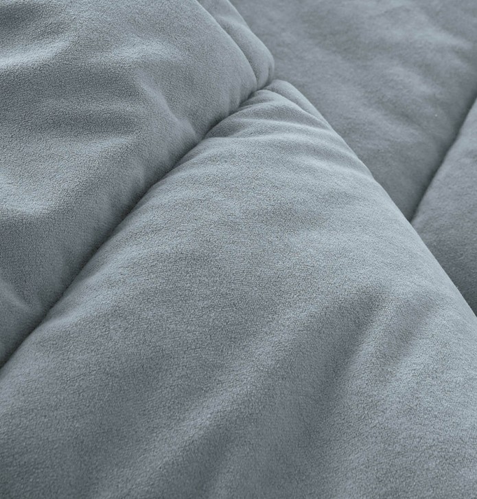 Couvre-lit velours matelassé Anelka bleu gris Antilo - Blancollection