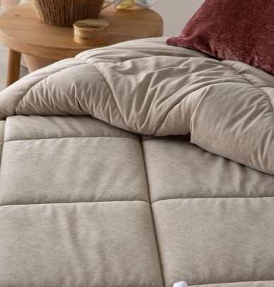 Couvre lit velours matelassé Anelka camel Antilo