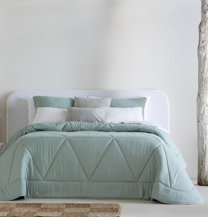 Couvre-lit matelassé - microfibre, bleu paon