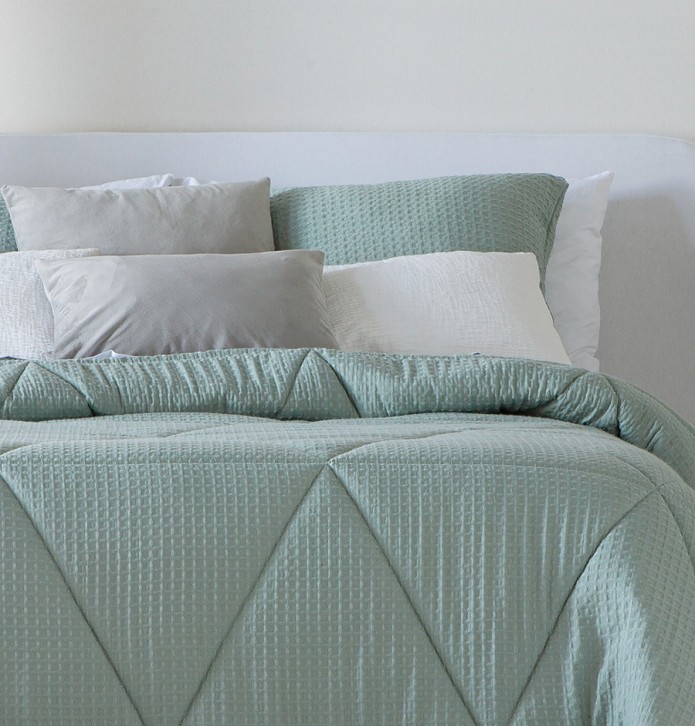 Lot de 2 housses coussins Maïa bleu Antilo - Blancollection