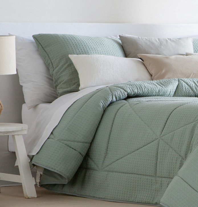 Lot de 2 housses coussins Maïa bleu Antilo - Blancollection