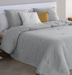 Couvre lit matelassé jacquard Yanay gris Antilo