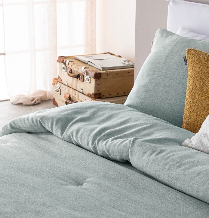 Couvre-lit matelassé jacquard Yanay bleu Antilo - Blancollection