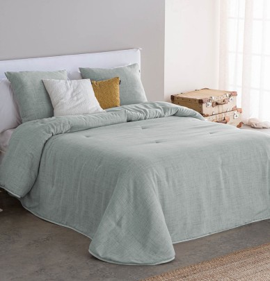 Couvre lit matelassé jacquard Yanay bleu Antilo