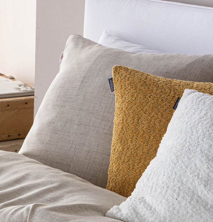 Lot de 2 housses coussins Yanay lin Antilo - Blancollection