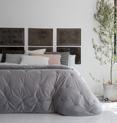 Couvre lit matelassé Jess gris Antilo