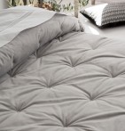 Couvre-lit velours matelassé Jess gris Antilo - Blancollection