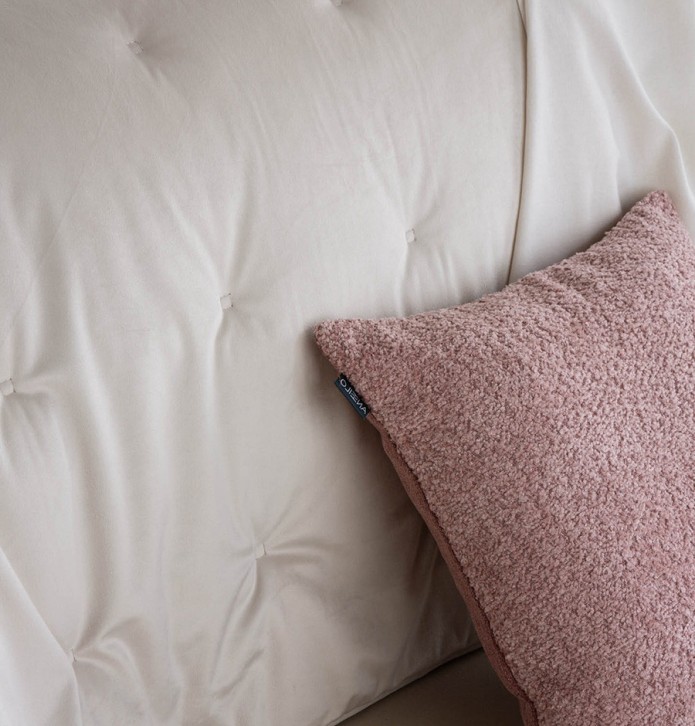Couvre-lit velours matelassé Jess beige clair Antilo - Blancollection